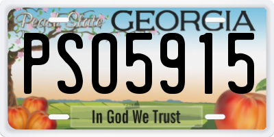 GA license plate PSO5915