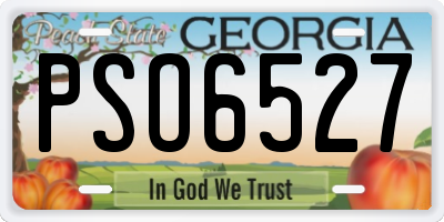 GA license plate PSO6527