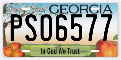 GA license plate PSO6577