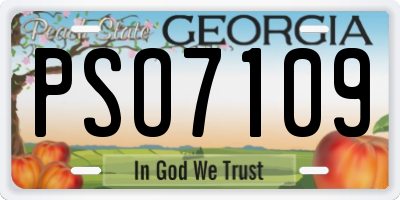GA license plate PSO7109