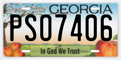 GA license plate PSO7406