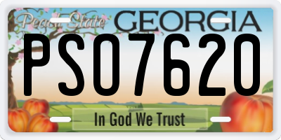 GA license plate PSO7620
