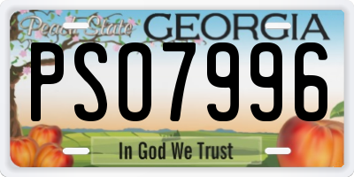 GA license plate PSO7996