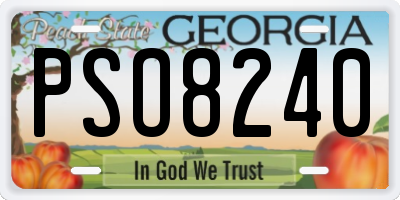 GA license plate PSO8240