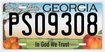 GA license plate PSO9308