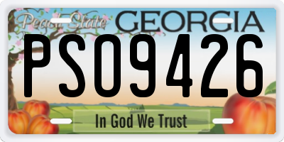 GA license plate PSO9426