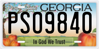 GA license plate PSO9840