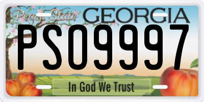 GA license plate PSO9997