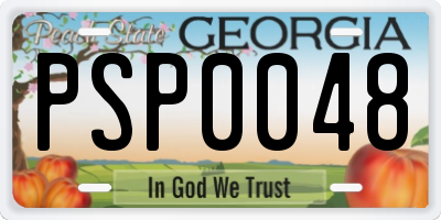 GA license plate PSP0048