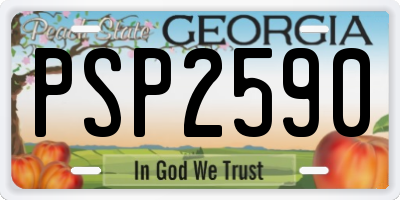 GA license plate PSP2590