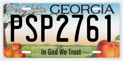 GA license plate PSP2761