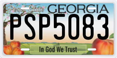 GA license plate PSP5083