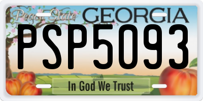 GA license plate PSP5093