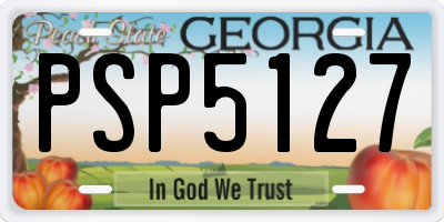GA license plate PSP5127