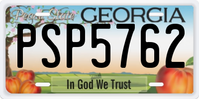GA license plate PSP5762