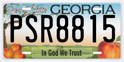 GA license plate PSR8815