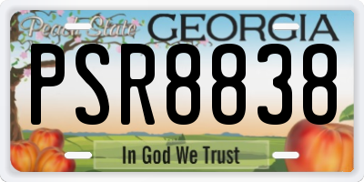 GA license plate PSR8838