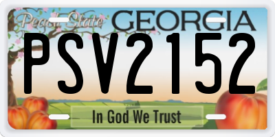 GA license plate PSV2152