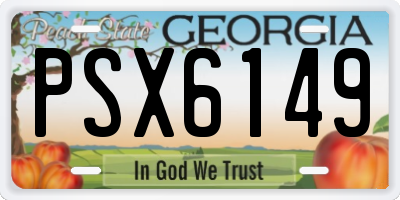 GA license plate PSX6149