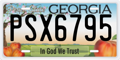 GA license plate PSX6795