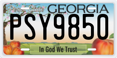 GA license plate PSY9850