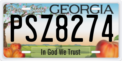 GA license plate PSZ8274