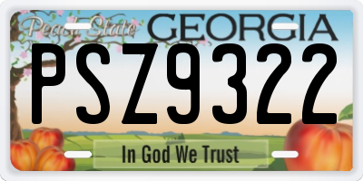 GA license plate PSZ9322
