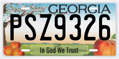 GA license plate PSZ9326
