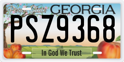 GA license plate PSZ9368