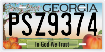 GA license plate PSZ9374