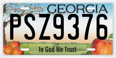 GA license plate PSZ9376