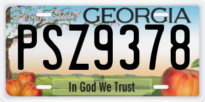 GA license plate PSZ9378