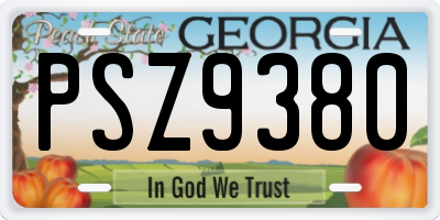 GA license plate PSZ9380