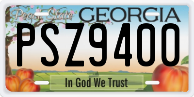GA license plate PSZ9400