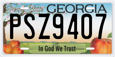GA license plate PSZ9407