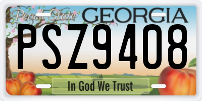 GA license plate PSZ9408