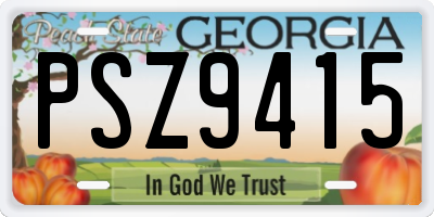 GA license plate PSZ9415