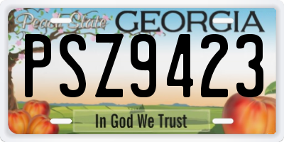 GA license plate PSZ9423