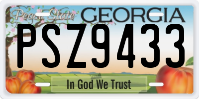 GA license plate PSZ9433