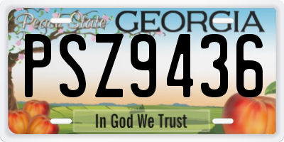 GA license plate PSZ9436