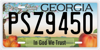GA license plate PSZ9450
