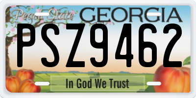 GA license plate PSZ9462