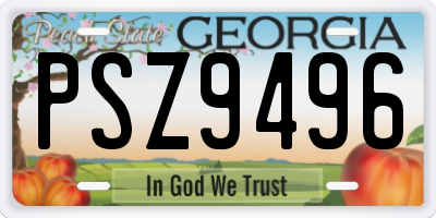 GA license plate PSZ9496