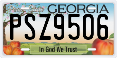 GA license plate PSZ9506