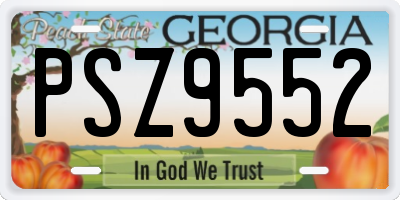 GA license plate PSZ9552
