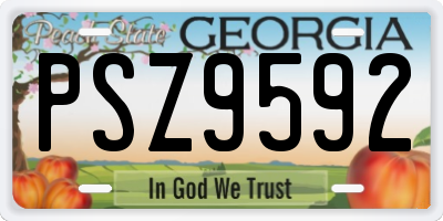 GA license plate PSZ9592