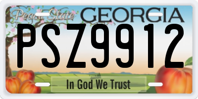 GA license plate PSZ9912