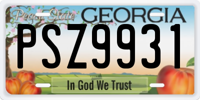 GA license plate PSZ9931