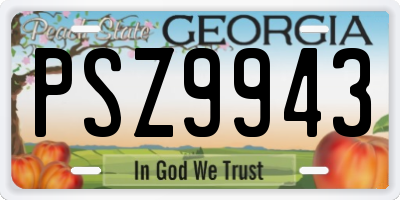 GA license plate PSZ9943