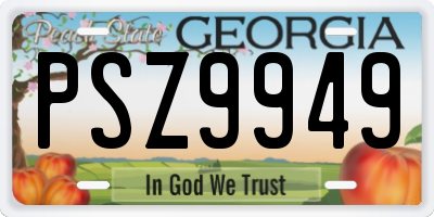 GA license plate PSZ9949